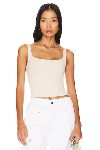 LNA Scoop Ribbed Tank in Bone from Revolve.com | Revolve Clothing (Global)