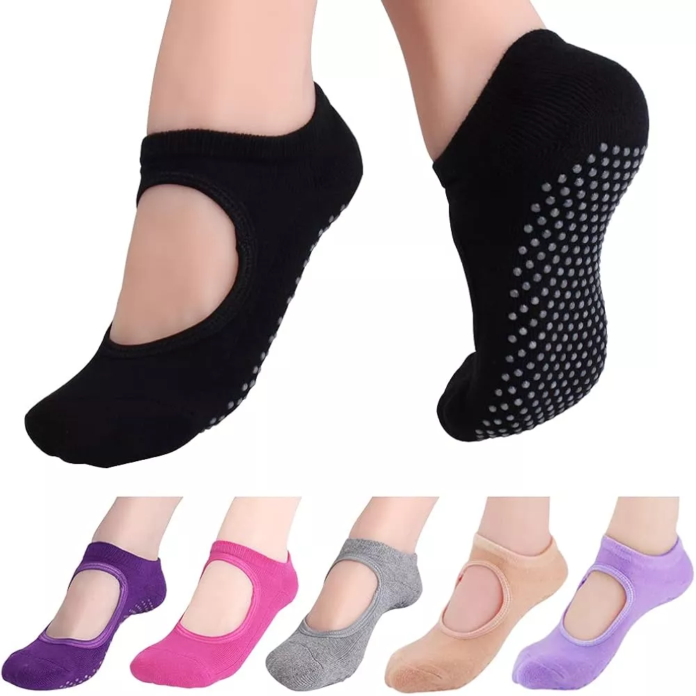 Gaiam Grippy Studio Yoga Socks for Extra Grip in Standard or Hot