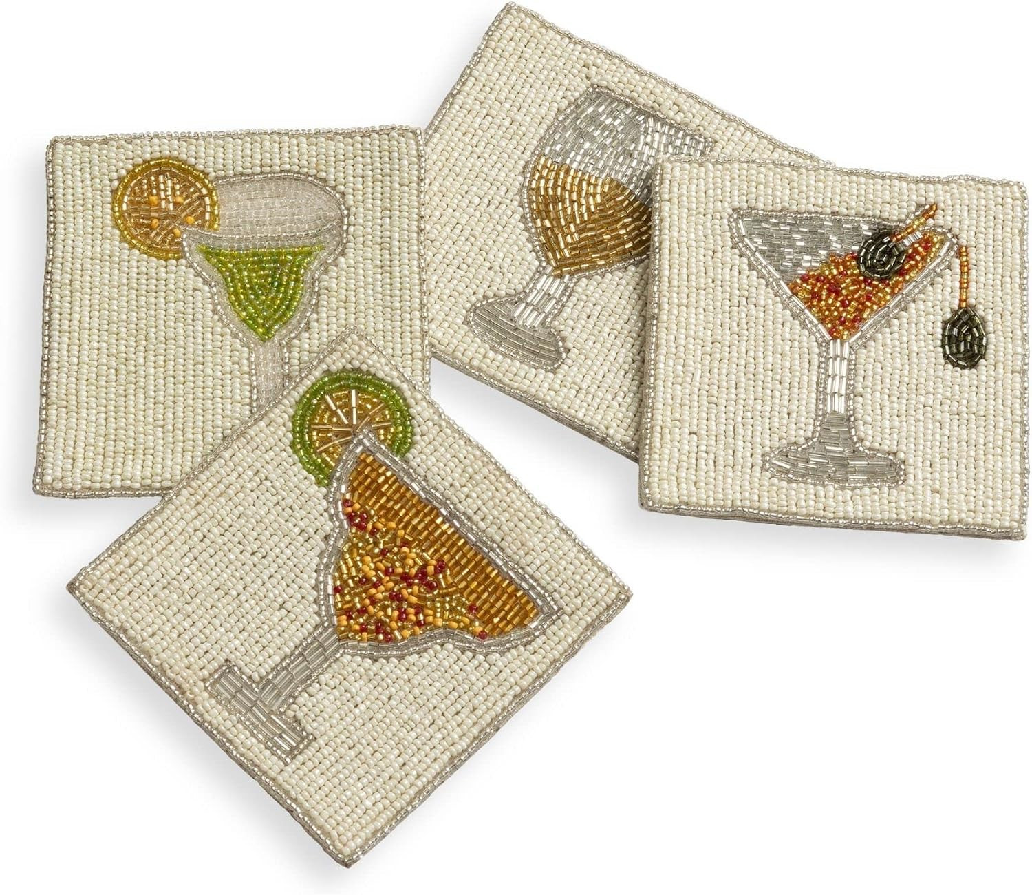 Folkulture Coasters Set of 4 for Drink, Coffee Bar Accessories, Table Décor | Amazon (US)