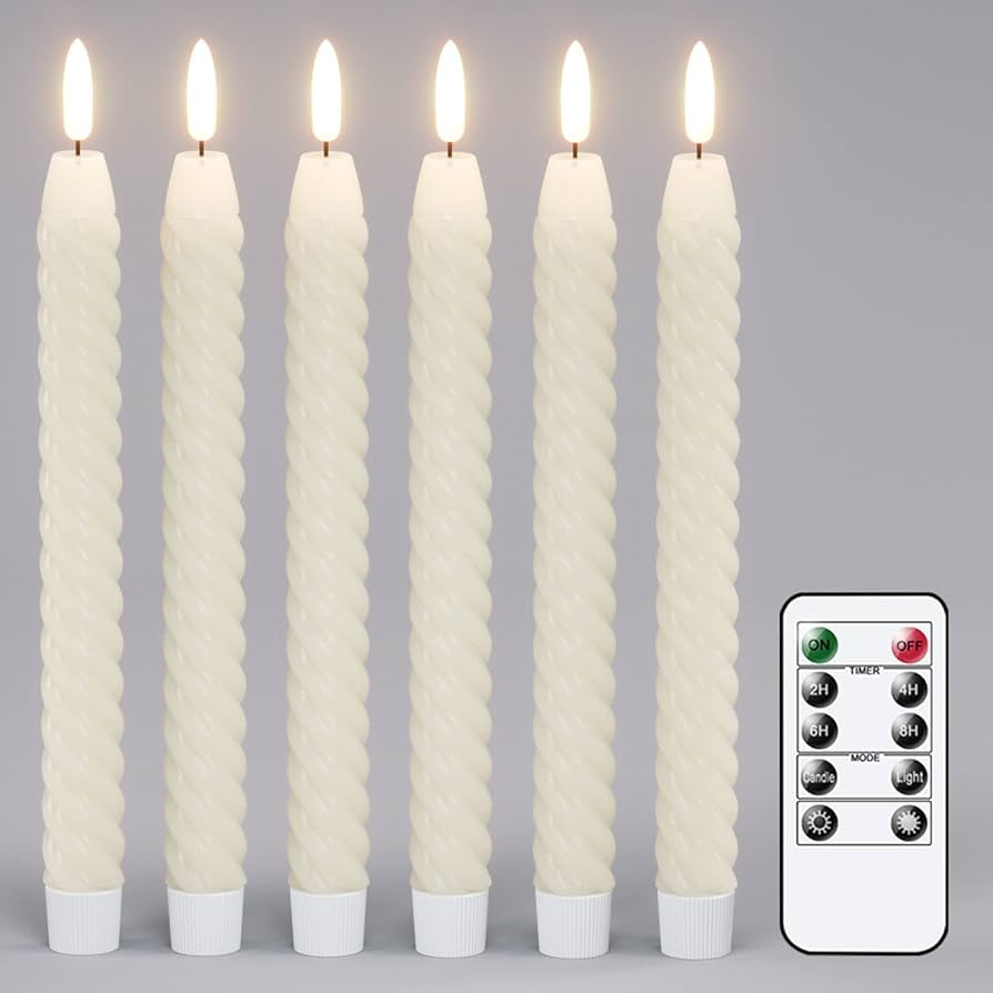 Flameless Taper Candles Flickering with Remote Timer, LED Taper Candles Battery Operated Warm 3D ... | Amazon (US)