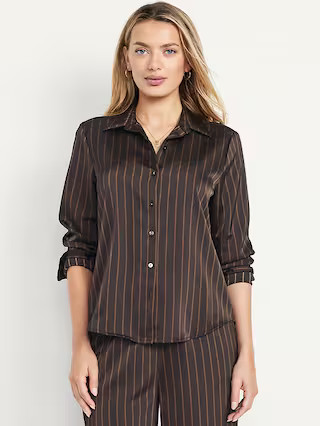 Satin Button-Down Shirt | Old Navy (US)