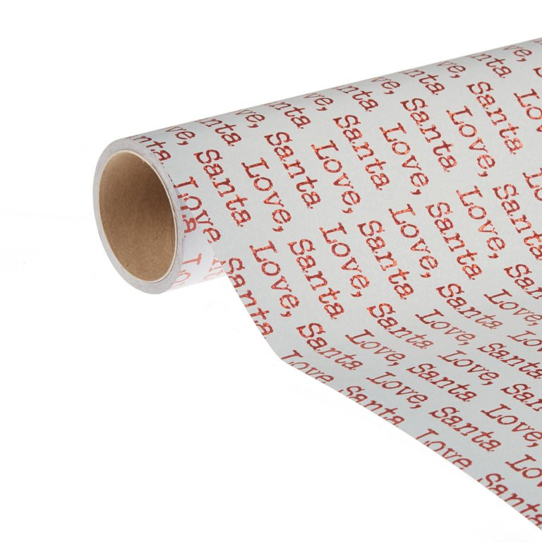Holiday Time Premium Heavyweight Holographic Gift Wrap, Love Santa | Walmart (US)