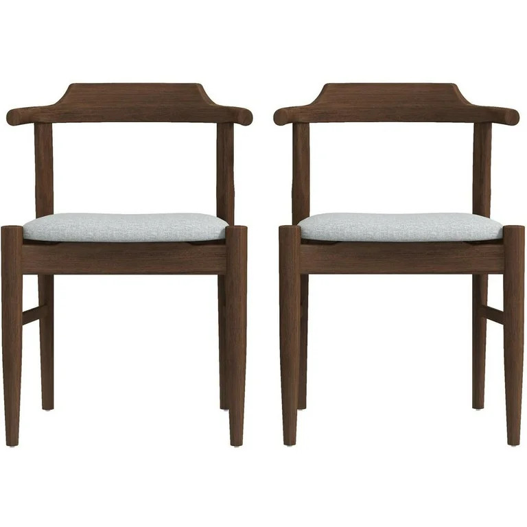 Kathy Mid-Century Modern Gray Fabric Dining Chair (Set of 2) | Walmart (US)