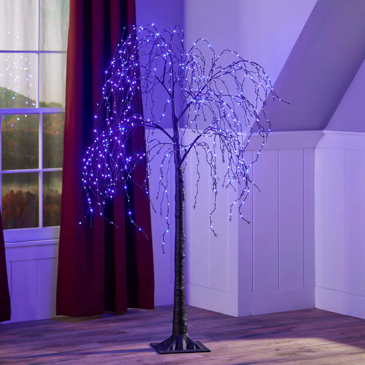 Indoor/Outdoor Halloween Weeping Willow, 6'H with 500 Lights | Plow & Hearth