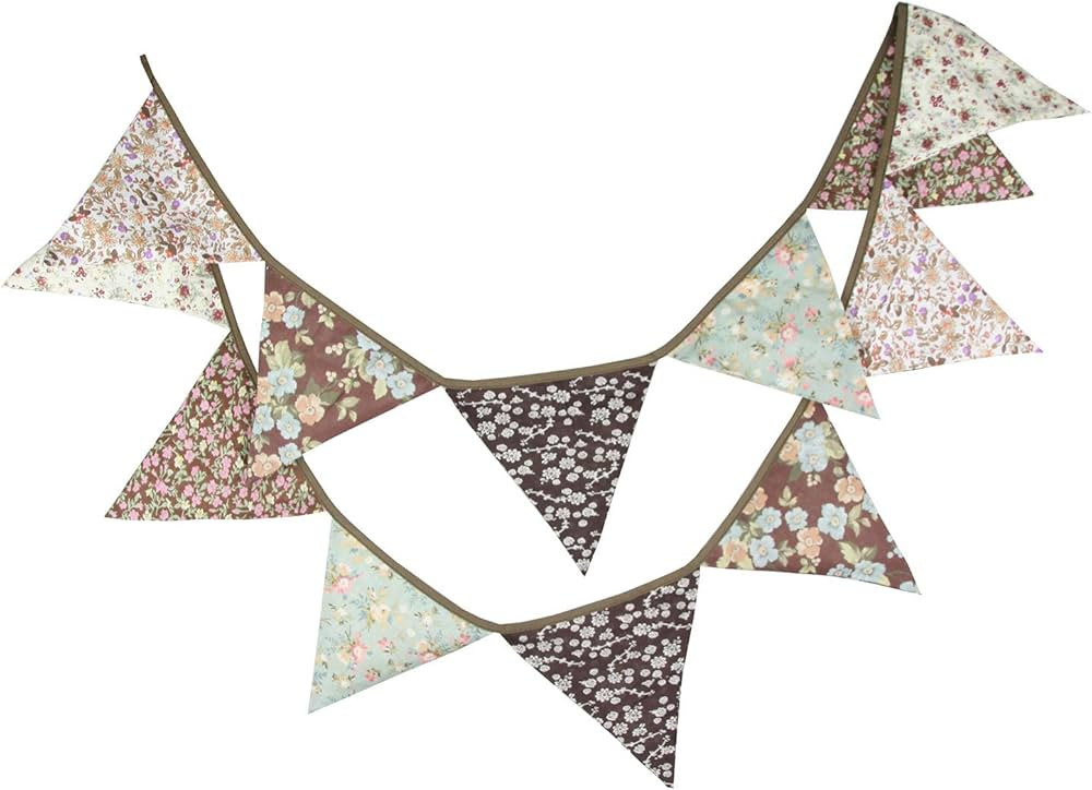 LOVENJOY Brown Floral Collection 100% Cotton Banner for Wedding Baby Shower Party Decoration | Amazon (US)