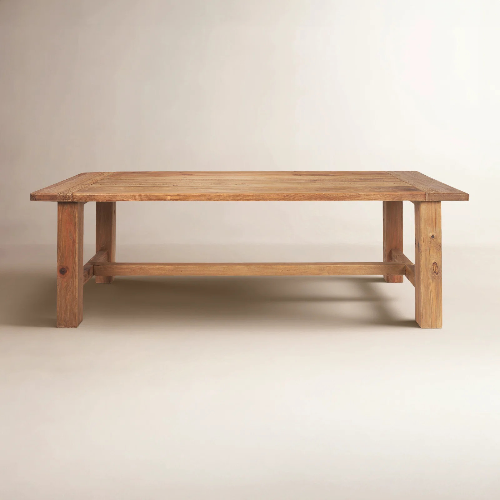 Nonnie Rectangular Natural Brown Wood Dining Table | Wayfair North America