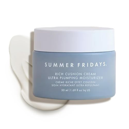 Summer Fridays Rich Cushion Face Cream - Ultra Plumping Barrier Repair Cream + Makeup Primer - Infuses Skin with Rich Hydration from Glycerin + Squalane - Non-Comedogenic + Fragrance-Free (1.69 Oz) | Amazon (US)