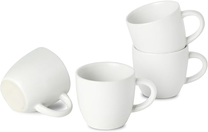 HASENSE Ceramic 3 OZ Espresso Cups, Porcelain Espresso Demitasse Cups Set of 4 for Double shot, L... | Amazon (US)