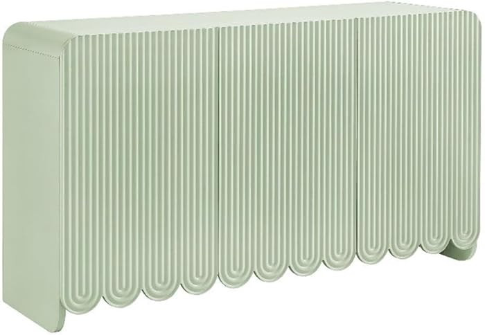 Modway Dahlia 55-Inch Fluted Sideboard Cabinet in Sage — Accent Storage Cabinet with Adjustable... | Amazon (US)