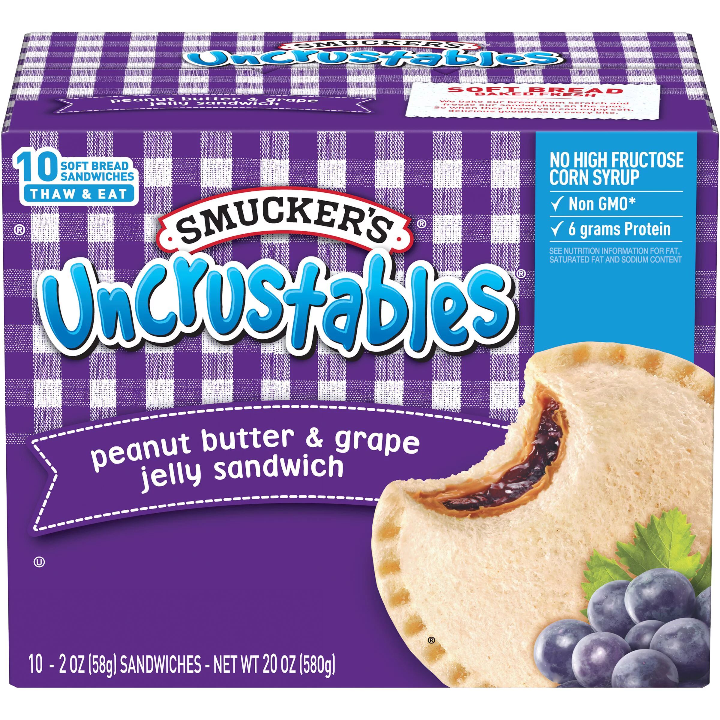 Uncrustables® Peanut Butter & Grape Jelly Sandwich, 10-Count Pack | Walmart (US)