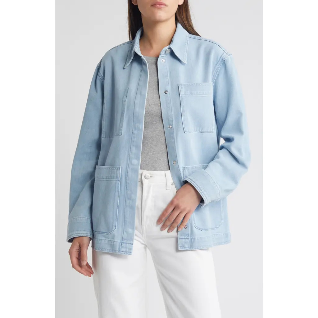 Treasure & Bond Denim Chore Jacket in Light Wash at Nordstrom, Size Xx-Small | Nordstrom