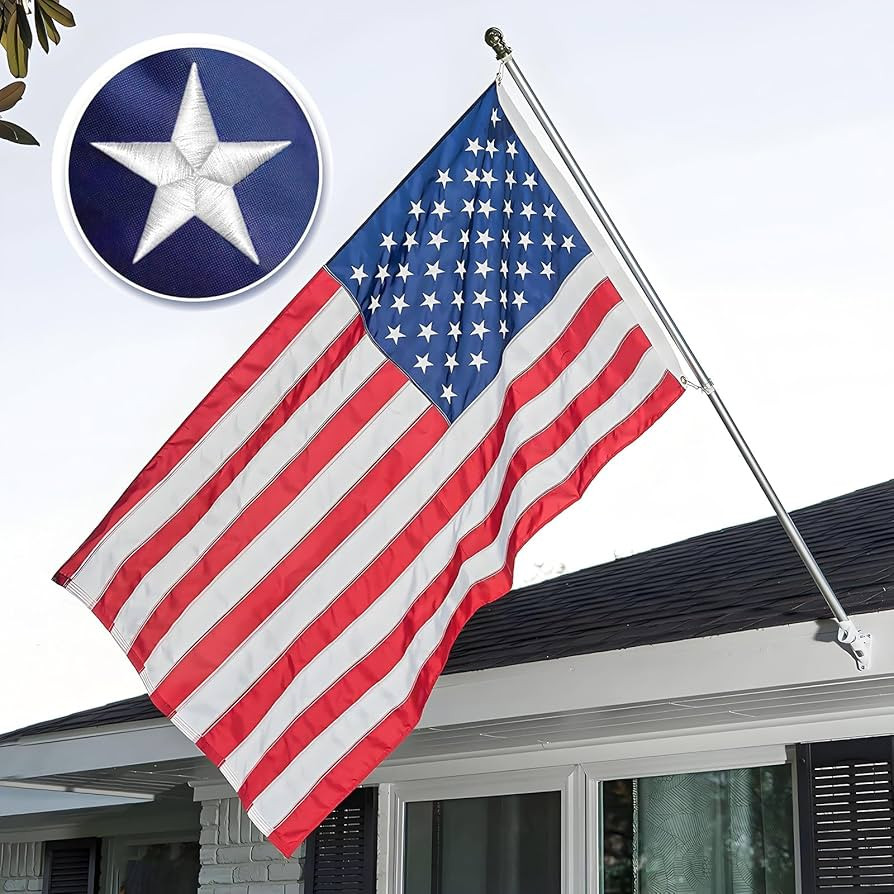 American Flag 2.5x4 FT Outdoor \u2013 Heavy Duty 420D Nylon US Flag with Embroidered Stars & Sewn... | Amazon (US)