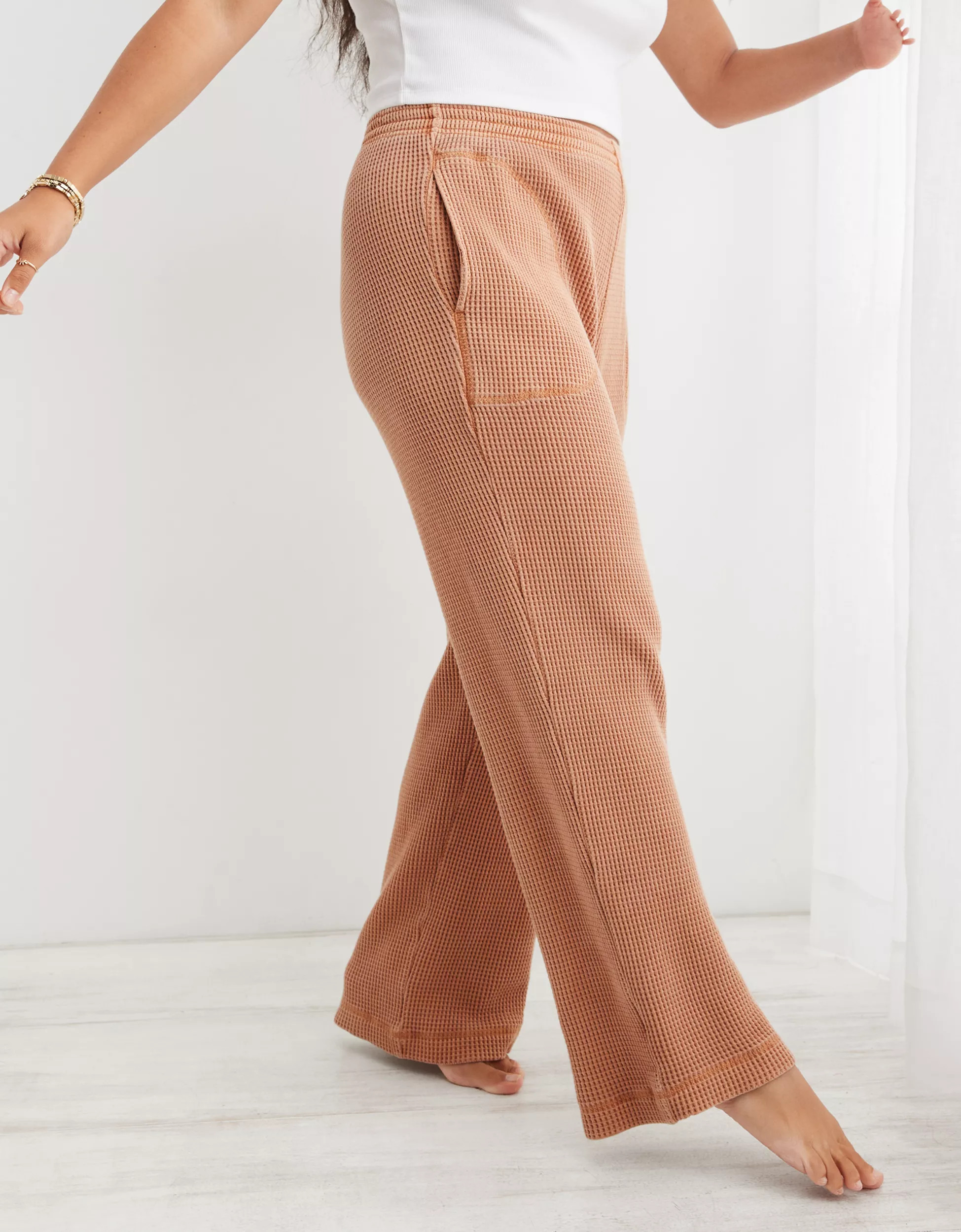 Aerie Straight Leg Waffle Pant | Aerie