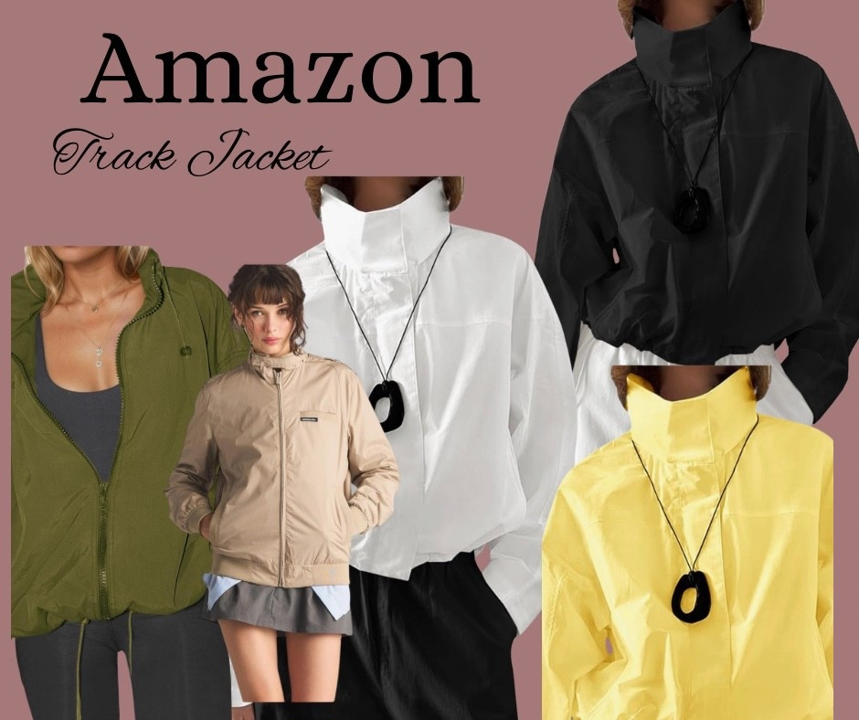 Amazon Track Jacket.
Shop these track jackets to create easy Sping outfits inspiration 