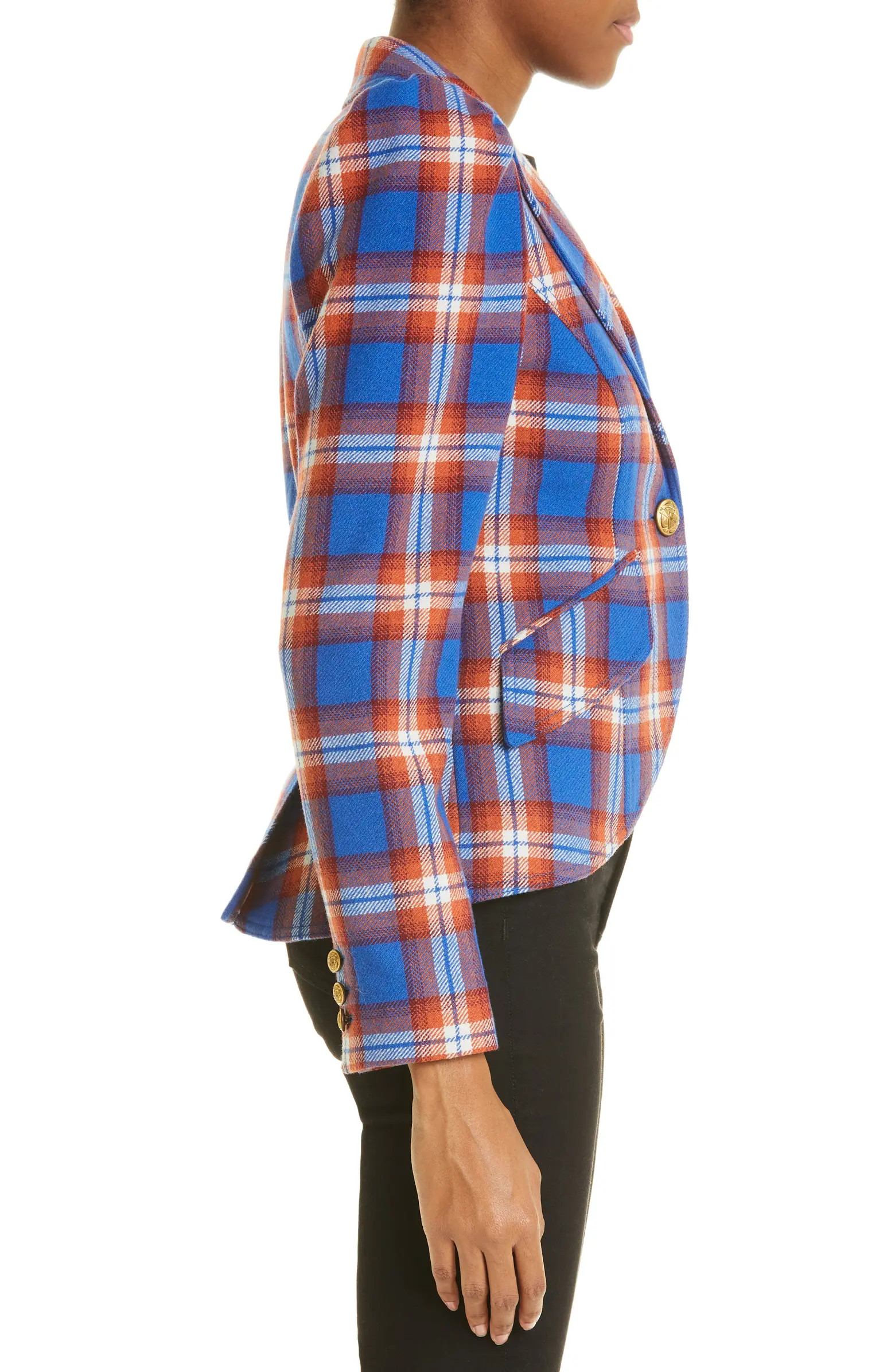 Smythe Pouf Puff Shoulder Plaid Blazer | Nordstrom | Nordstrom Canada