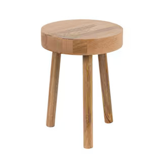 Storied Home Natural Color Mango Wood Non-Upholstered Stool AH1574 - The Home Depot | The Home Depot