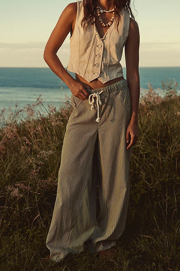 We The Free Milo Striped Pull-On Jeans | Free People (Global - UK&FR Excluded)