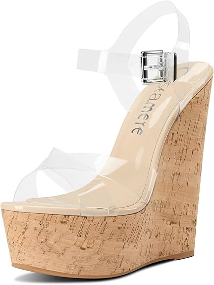 Castamere Womens High-Heel Platform Wedge Heel Sandals Slingback Sexy Ankle Strap Open Toe 16CM H... | Amazon (US)