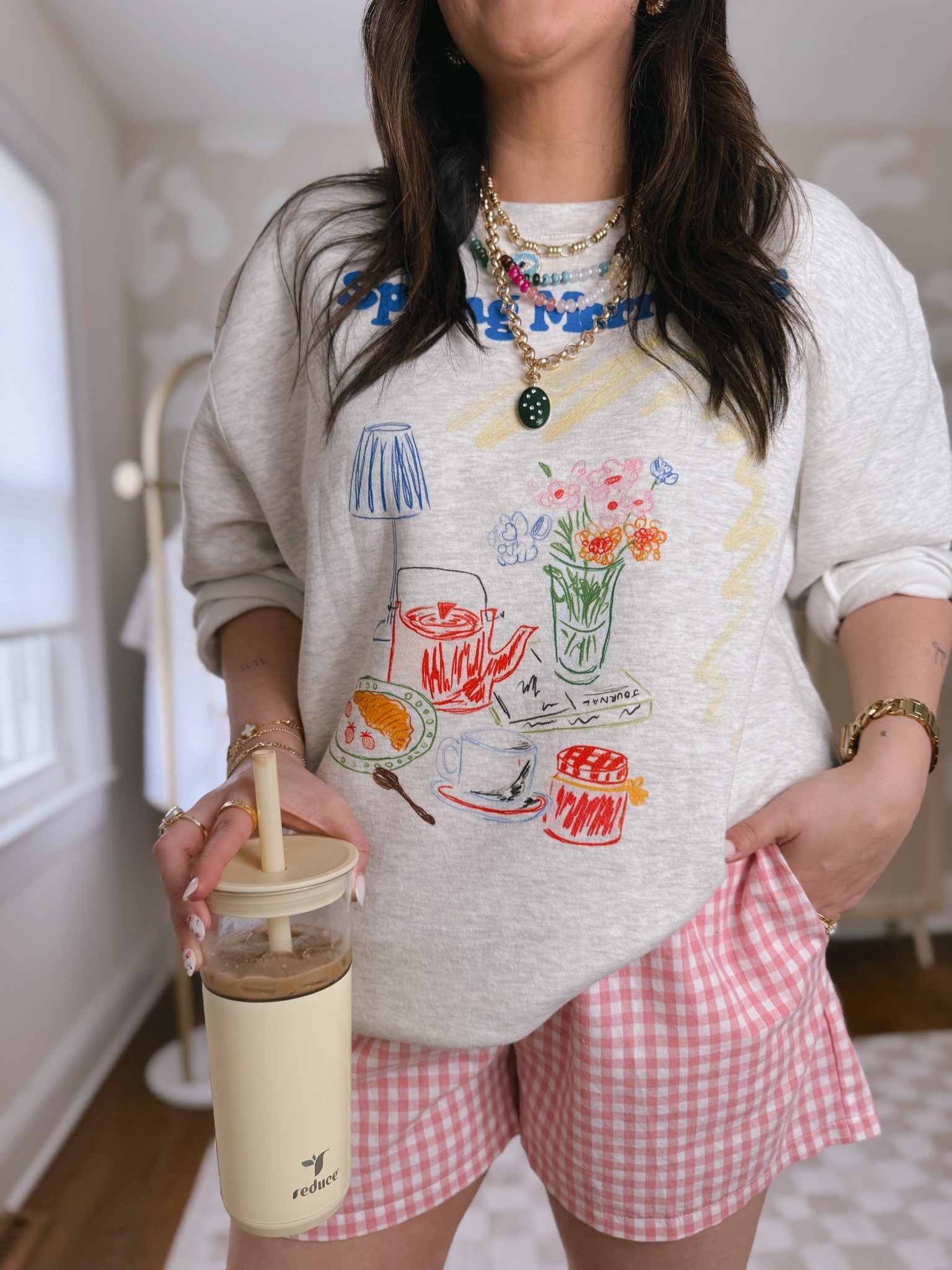 CUTEST casual spring outfit!! Wearing a large in the boxers & a 2XL in the crewneck 

#LTKStyleTip #LTKMidsize #LTKSeasonal