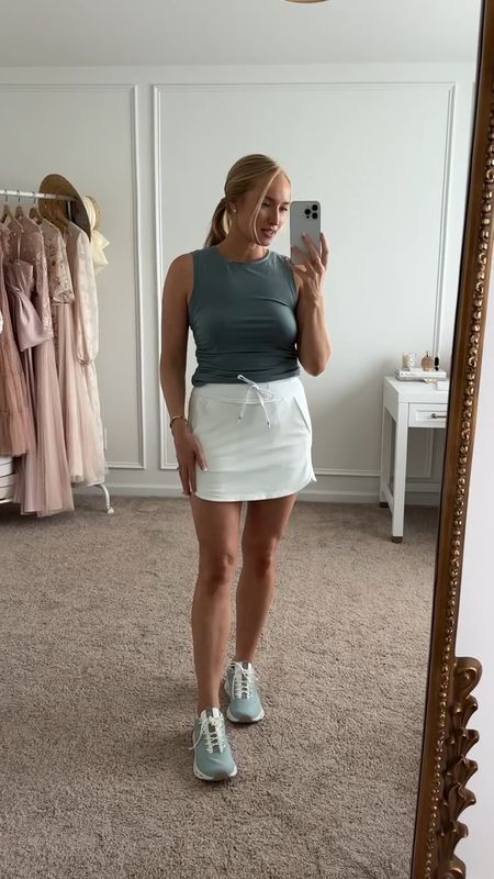 Absolutely love this Nordstrom tennis skort! The quality is so good! I have it paired with my Zella tank from Nordstrom and newest On Cloud tennis shoes! Wearing size small in the tank and skort. Recommend sizing up a half size in the shoes. Athletic outfits // athleisure // daytime outfits // workout outfits // running shoes // tennis outfits // Nordstrom fashionn

#LTKSeasonal #LTKActive #LTKShoeCrush