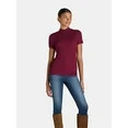 Time and Tru Women’s Mock Neck Top with Short Sleeves, Sizes S-XXXL | Walmart (US)