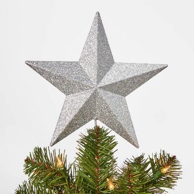 8.5in Unlit Glitter Star Tree Topper Silver - Wondershop™ | Target