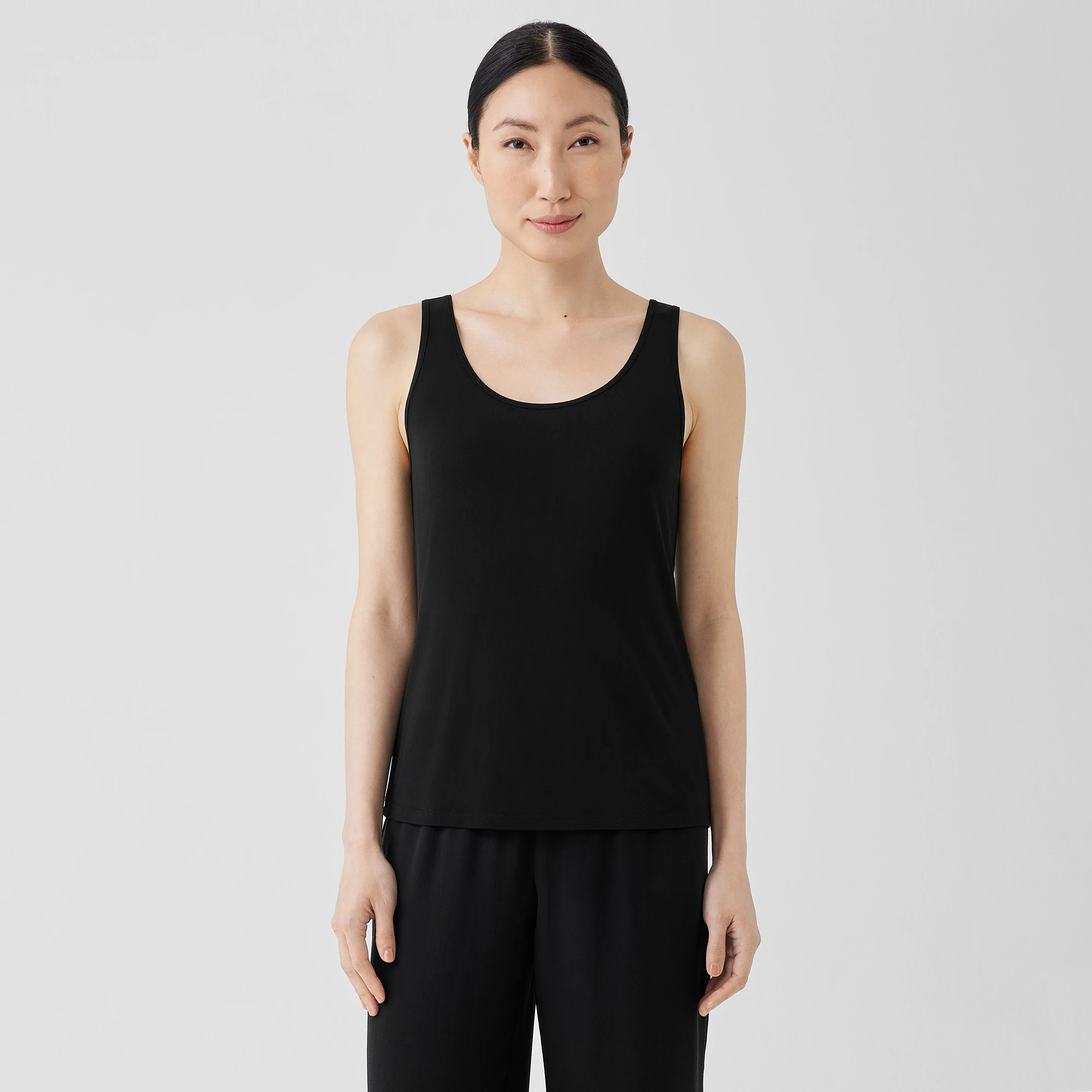 Stretch Silk Jersey Scoop Neck Tank | Eileen Fisher