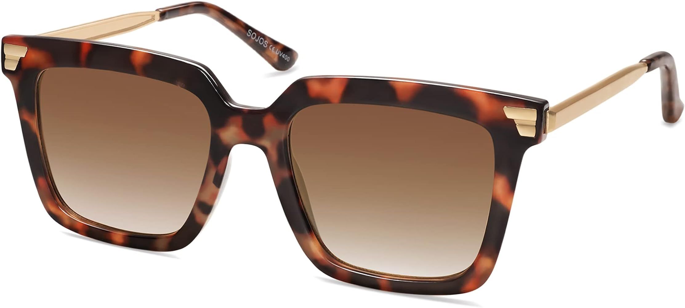 SOJOS Retro Oversized Square Sunglasses for Women Trendy Vintage Shades Classic Big Sun Glasses UV40 | Amazon (US)