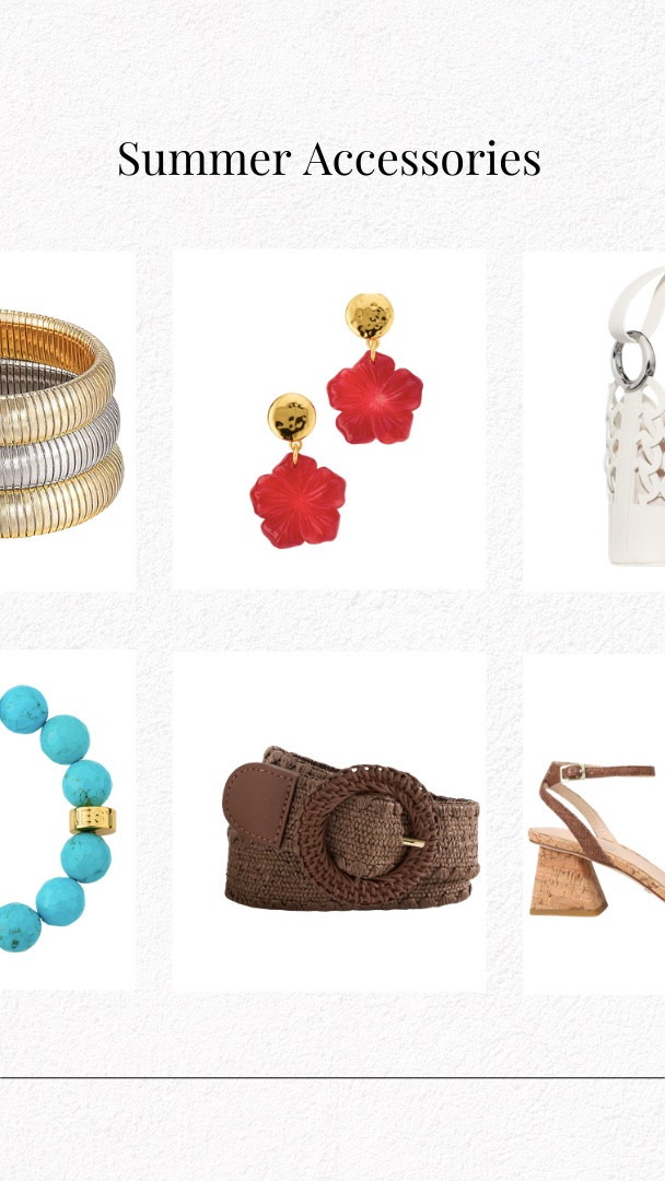 Accessories can transform any summer outfit into a chic and polished style.
Create many different looks just by changing out your footwear, jewelry, purses, and belts in this season's trending colors.
From a rich cocoa brown, a crisp white, vibrant turquoise, statement, making red and timeless metallic, these are the colors defining summer style.
We are showcasing a round up of accessories in each of these colors.
They will instantly refresh your look.
#LTKaccessories
#LTKgrwm #LTKSeasonal