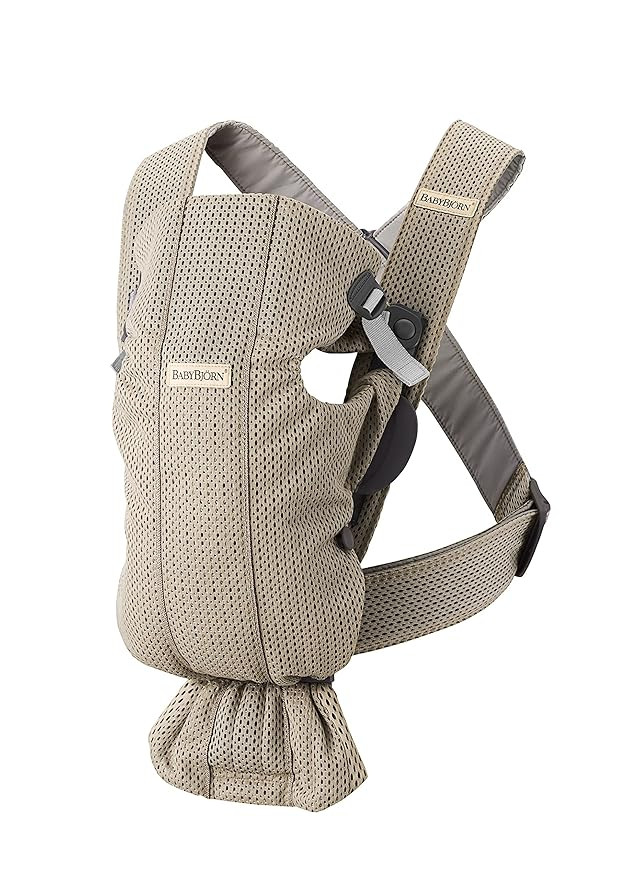 BabyBjörn Baby Carrier Mini, Gray Beige, 3D Mesh Newborn Carrier (7-25 lbs), Ergonomic, Easy-to-... | Amazon (US)