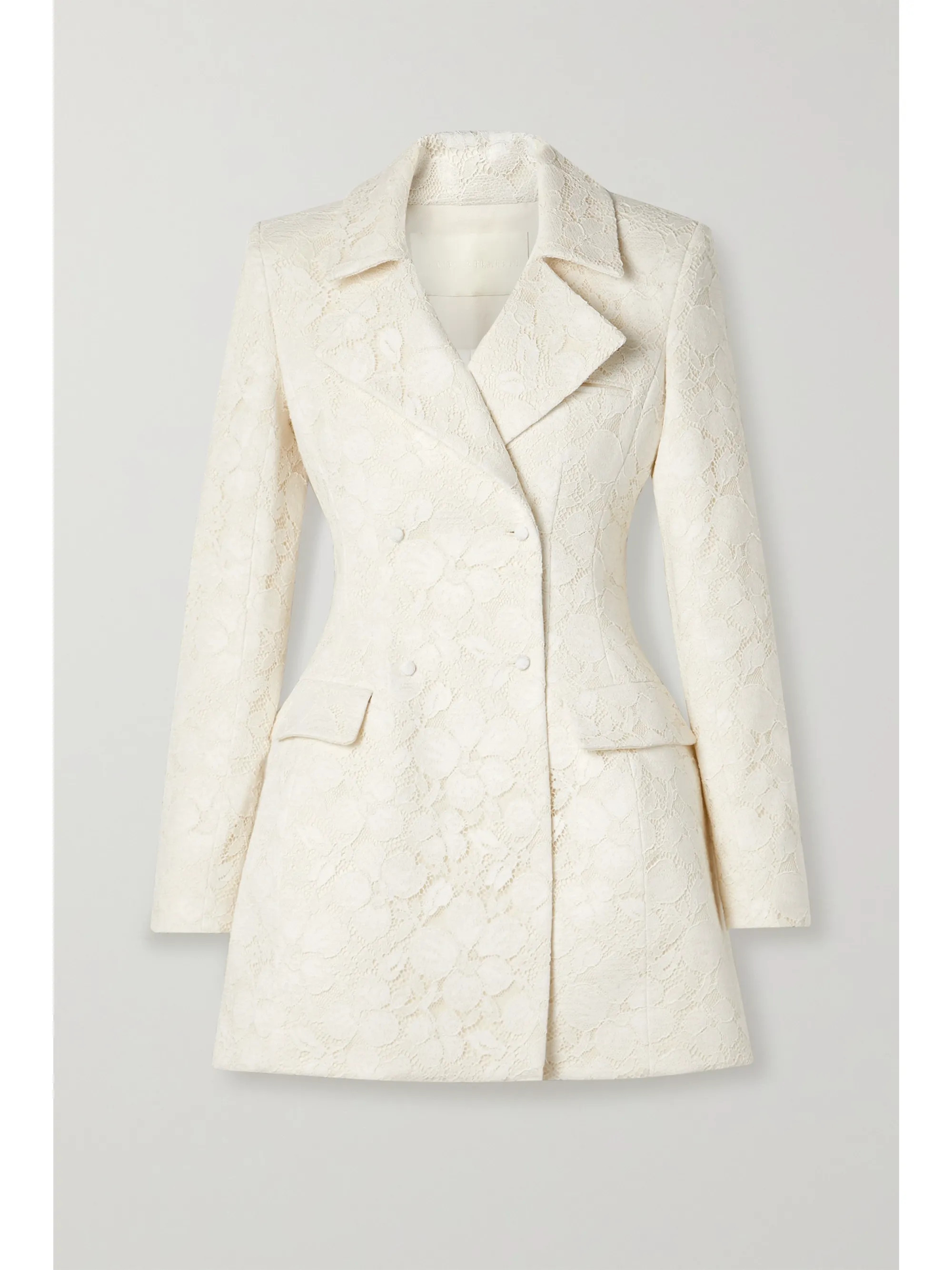 Ivory Lilia double-breasted cotton-blend corded lace mini dress | Danielle Frankel | NET-A-PORTER | NET-A-PORTER (UK & EU)