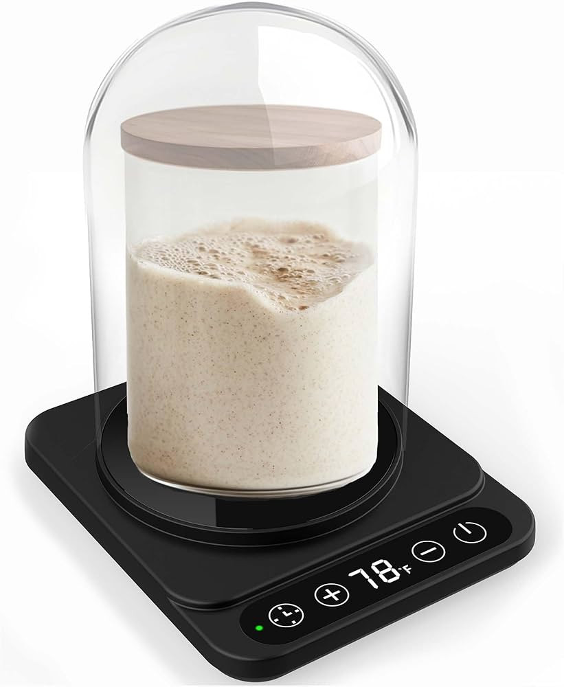 Sourdough Starter Warmer with Glass Dome, USB Plug & Temperature Strip Gift Set – Precise 1°F ... | Amazon (US)