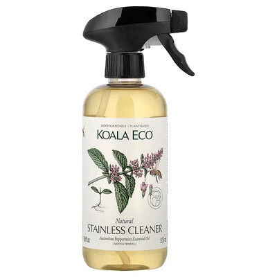Koala Eco, Natural Stainless Cleaner, Australian Peppermint Essential Oil, 16.9 fl oz (500 ml) | iHerb