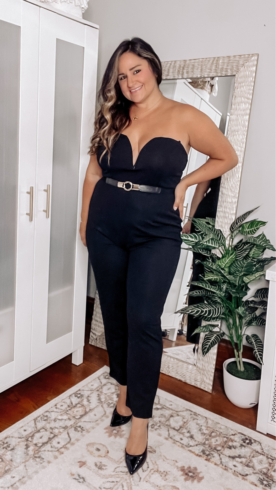 Black jumpsuit, strapless, wedding guest outfit, bachelorette party outfit, date night outfit, Amazon fashion 

#LTKcurves #LTKunder50 #LTKshoecrush