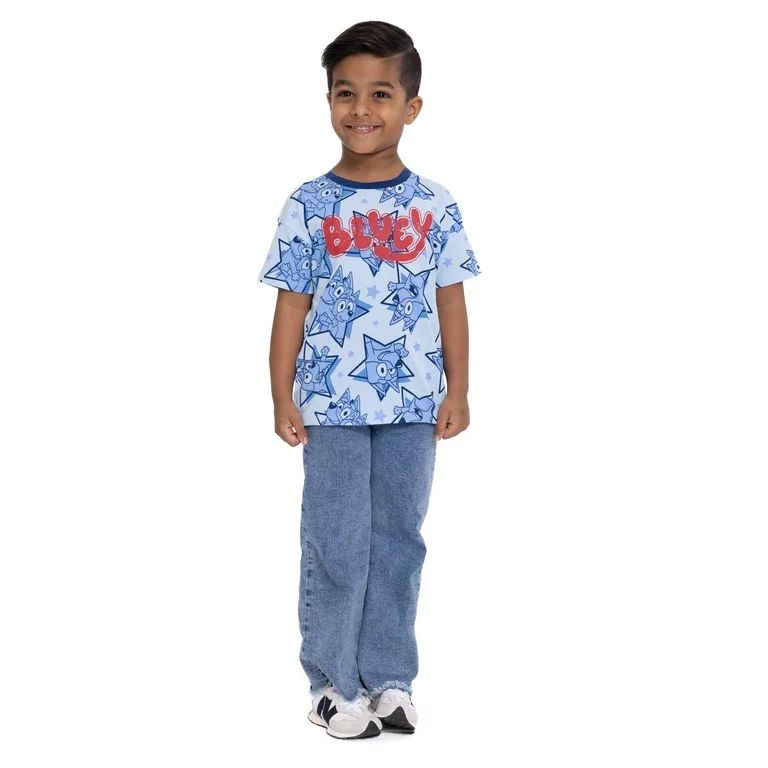 Bluey Toddler Boys or Girls Short Sleeve Americana Crewneck T-Shirt, Sizes 2T-5T | Walmart (US)