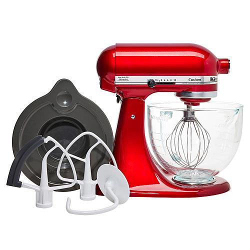 KitchenAid 5-Quart Stand Mixer with Glass Bowl and Flex Edge Beater - Red | HSN