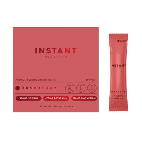 Instant Hydration Electrolytes Powder Packets - Raspberry Electrolyte Drink Mix - Zero Sugar - Keto, Vegan, Gluten-Free, Non-GMO - Boost Recovery, Brain Health, Muscle & Tissue Support- 30 Sticks | Amazon (US)
