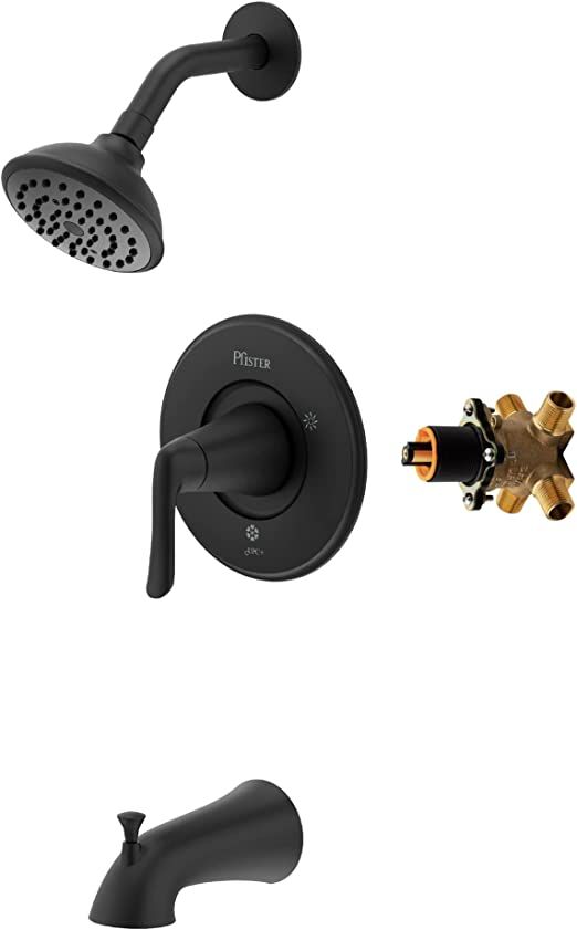 Pfister Willa Tub & Shower Trim Kit, Valve and Cartridge Included, 1-Handle, Spot Defense Matte B... | Amazon (US)