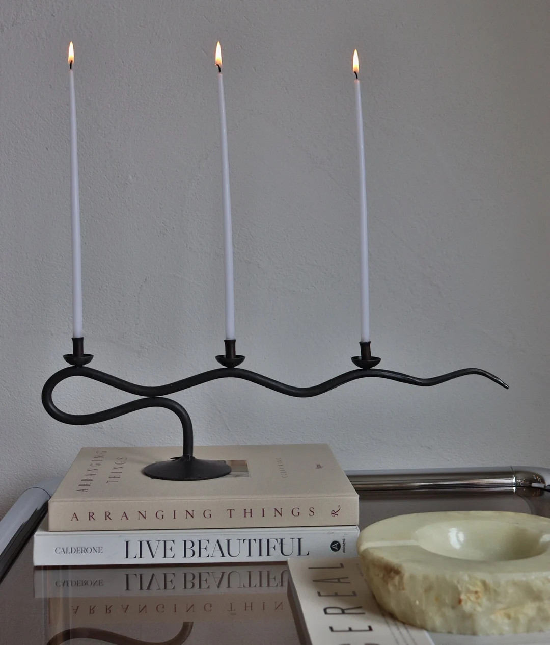 Brutalist Hysteria Wrought Iron Metal Wavy Candlestick in Spiral Design 1989s France - Etsy | Etsy (US)