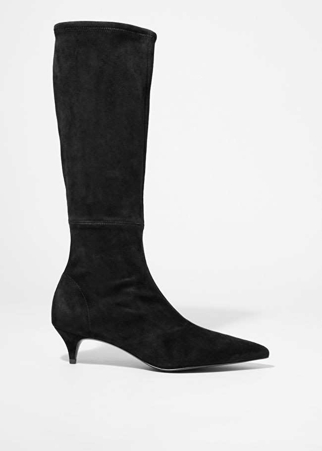 Stretch-Suede Knee Boots | & Other Stories UK