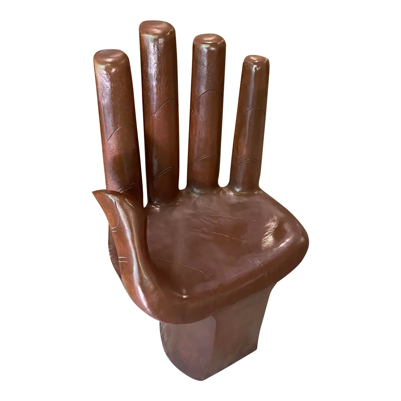 1970s Vintage Espresso Brown Wooden Hand Chair | Chairish