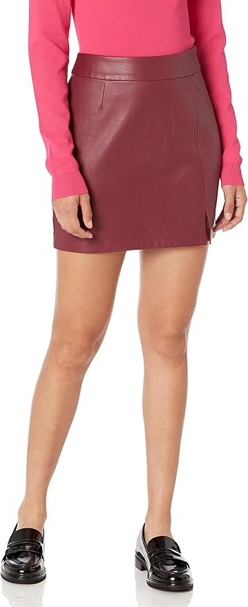 The Drop Women's Aiden Vegan Leather A-Line Mini Skirt | Amazon (US)