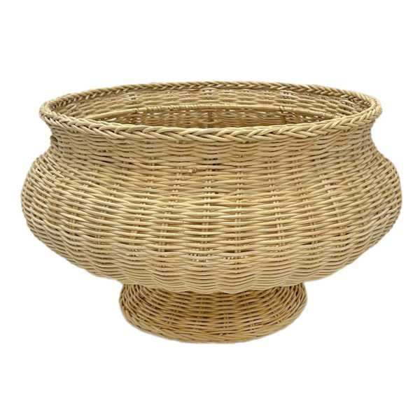 Natural Rattan Pedestal Bowl, 16" | At Home