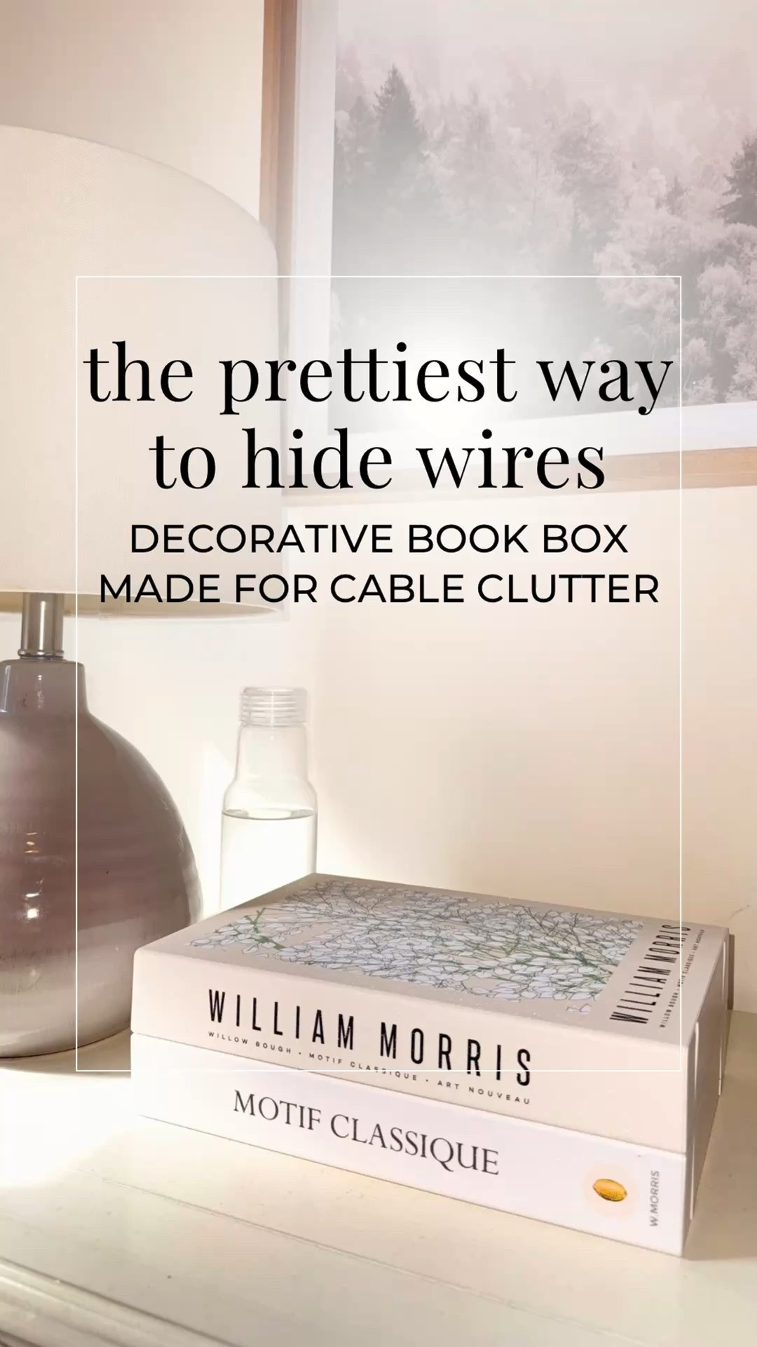 The Prettiest Way to Hide Wires

This is the prettiest cable management hack I’ve found. It's  a hidden storage box looks like a stack of decorative books, but keeps messy cords, chargers and other wires completely out of sight. Perfect for a nightstand, desk, console table or any spot where you want the function without the clutter.
Save this if you love home finds that are actually useful and still look beautiful.

cable management box | hidden storage | cord organizer | cable clutter solution | decorative storage | book storage box | nightstand organization | desk organization | home organization finds | Amazon home finds | pretty storage ideas | clutter free home | small space organization

#LTKHome