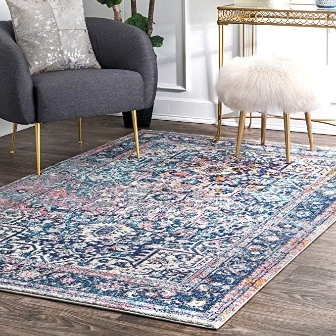 nuLOOM RZBD38A Persian Raylene Area Rug, 5' x 7' 5", Blue | Amazon (US)
