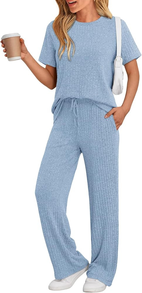 LILLUSORY Lounge Sets for Women 2 Piece Matching Summer Travel Outfits Spring Sets Cute Casual Pa... | Amazon (US)