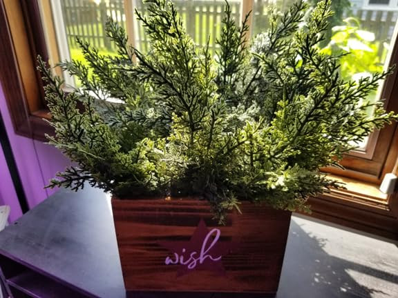 Real Touch Christmas Cedar Branches-18 Inches, Artificial Cedar Branch Faux Greenery Plants Stem ... | Amazon (US)