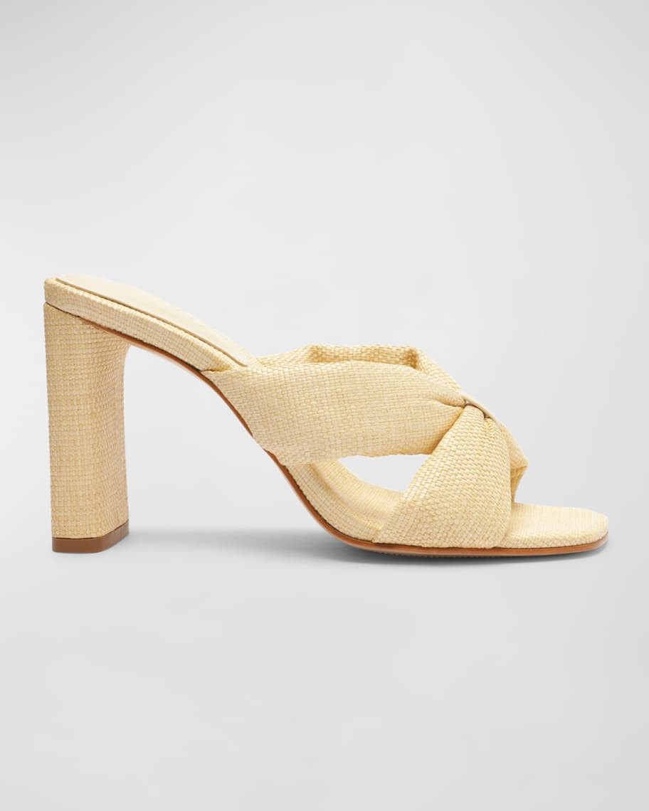 Schutz Fairy Crisscross Heeled Slide Sandals | Neiman Marcus