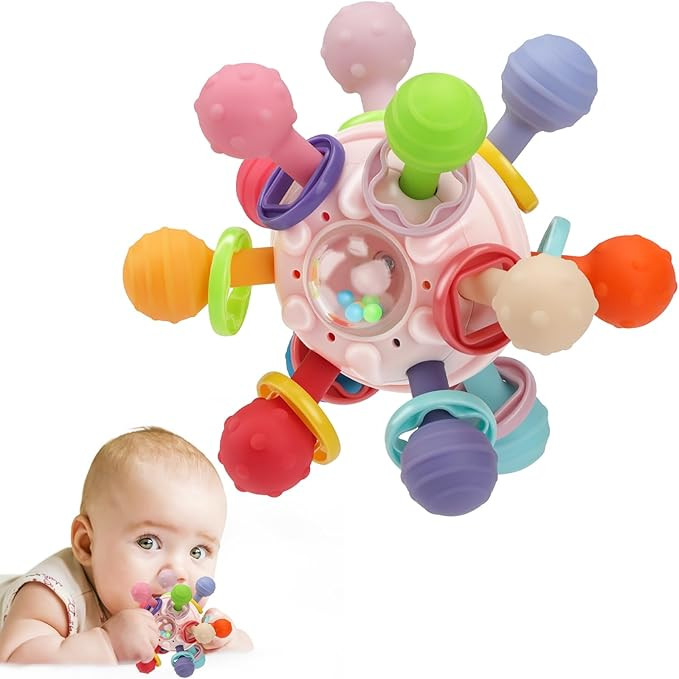 Baby Montessori Sensory Toys for 0-6 6-12 Months, Baby Teether Teething Toys for Babies 0 3 6 9 1... | Amazon (US)
