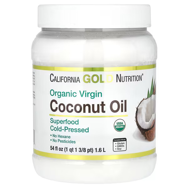 California Gold Nutrition, Superfoods, Cold Pressed Organic Virgin Coconut Oil, 54 fl oz (1.6 L) | iHerb